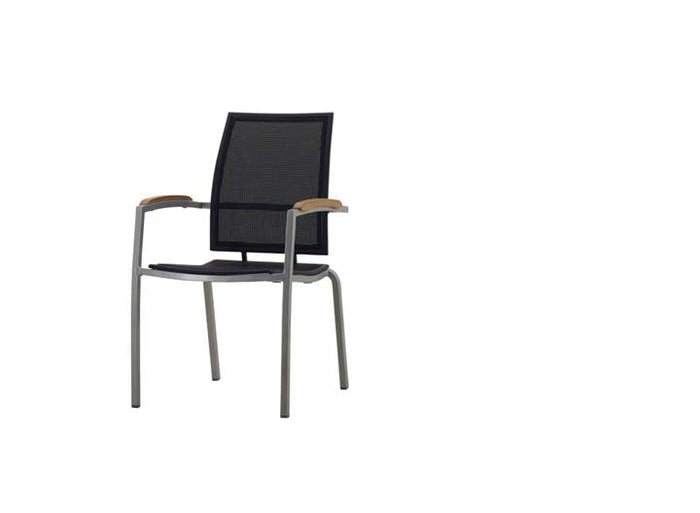 Zunix Sling Arm Chair w/Durawood Armrest - Sling & Aluminum