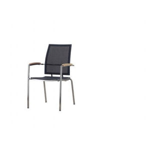 Zunix Sling Arm Chair w/Durawood Armrest - Sling & Stainless Steel