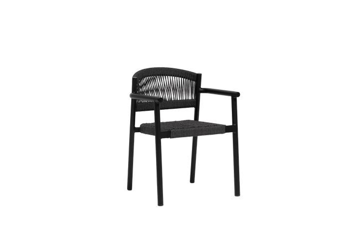 Naples Dining Arm Chair Charcoal