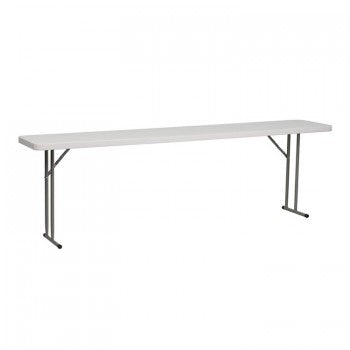 18''W X 96''L GRANITE WHITE PLASTIC FOLDING TRAINING TABLE [RB-1896-GG]