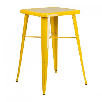 23.75'' SQUARE YELLOW METAL INDOOR-OUTDOOR BAR HEIGHT TABLE