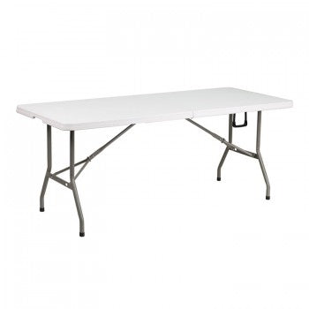 30''W X 72''L BI-FOLD GRANITE WHITE PLASTIC FOLDING TABLE [DAD-YCZ-183Z-GG]