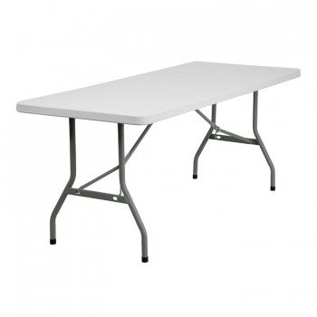 30''W X 72''L GRANITE WHITE PLASTIC FOLDING TABLE [RB-3072-GG]
