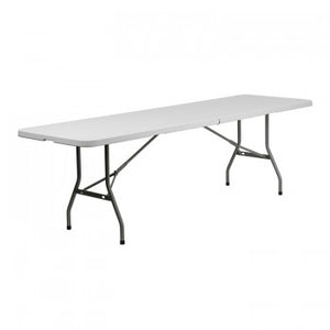 30''W X 96''L BI-FOLD GRANITE WHITE PLASTIC FOLDING TABLE [RB-3096FH-GG]
