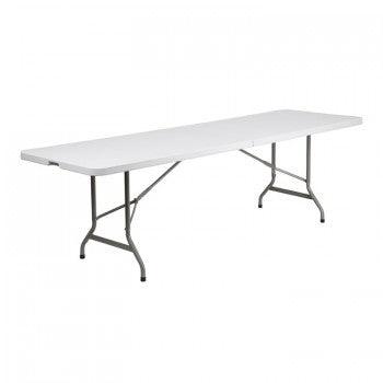 30''W X 96''L BI-FOLD GRANITE WHITE PLASTIC FOLDING TABLE [DAD-YCZ-244Z-GG]