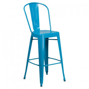 PHOENIX - 30" HIGH CRYSTAL BLUE METAL STOOL