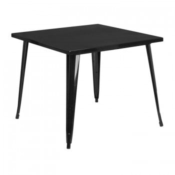 35.5'' SQUARE BLACK METAL INDOOR-OUTDOOR TABLE