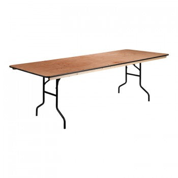 36'' X 96'' RECTANGULAR WOOD FOLDING BANQUET TABLE WITH CLEAR COATED FINISHED TOP [XA-3696-P-GG]