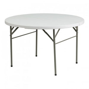 48'' ROUND BI-FOLD GRANITE WHITE PLASTIC FOLDING TABLE [DAD-122RZ-GG]