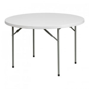 48'' ROUND GRANITE WHITE PLASTIC FOLDING TABLE [RB-48R-GG]