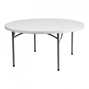 60'' ROUND GRANITE WHITE PLASTIC FOLDING TABLE [DAD-YCZ-152R-GW-GG]