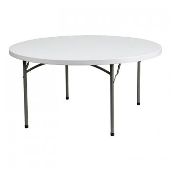 60'' ROUND GRANITE WHITE PLASTIC FOLDING TABLE [DAD-YCZ-152R-GW-GG]