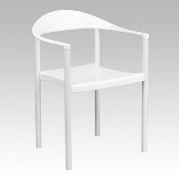 ADRIA SERIES WHITE PLASTIC CAFE STACK CHAIR