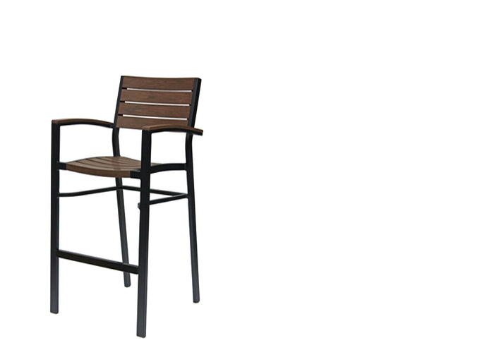 New Mirage Stacking Bar Chair w/Durawood - Aluminum