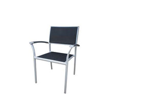 New Roma Sling Stacking Arm Chair - Sling & Aluminum