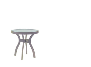 Pisa 20" Round Balcony Side Table w/Acrylic Top