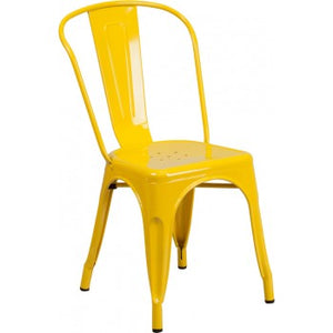 PHOENIX - YELLOW METAL CHAIR / WOOD SEAT OPTION